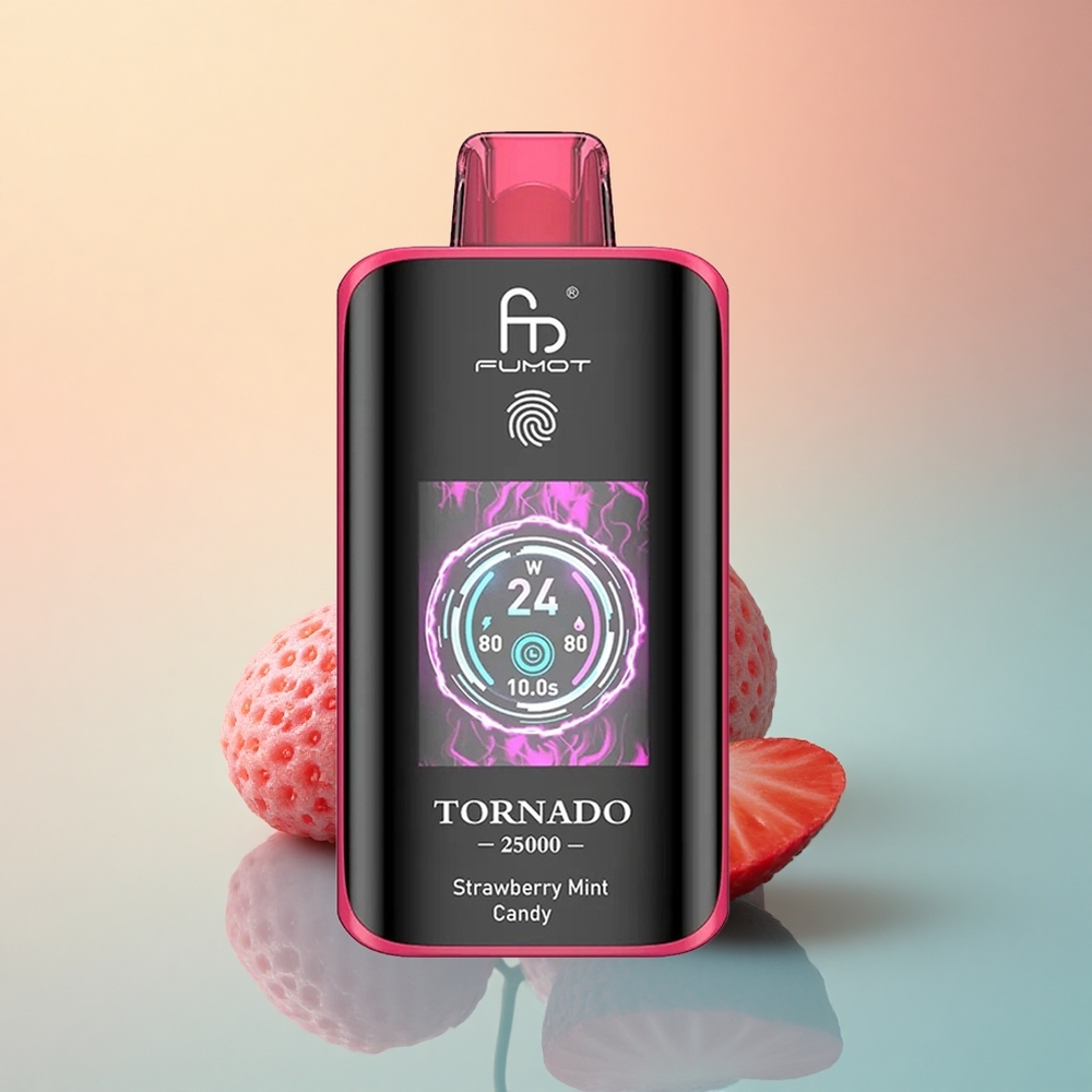 Fumot Tornado 25000 Puffs Çilek Naneli Şeker 700mAh 20ml Nikotin