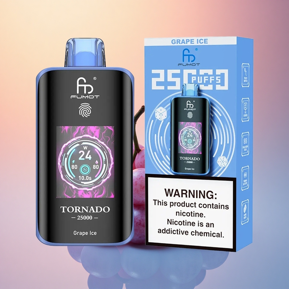 Fumot Tornado 25000 Puffs Üzüm Buzu 20ml 700mAh Nikotinli