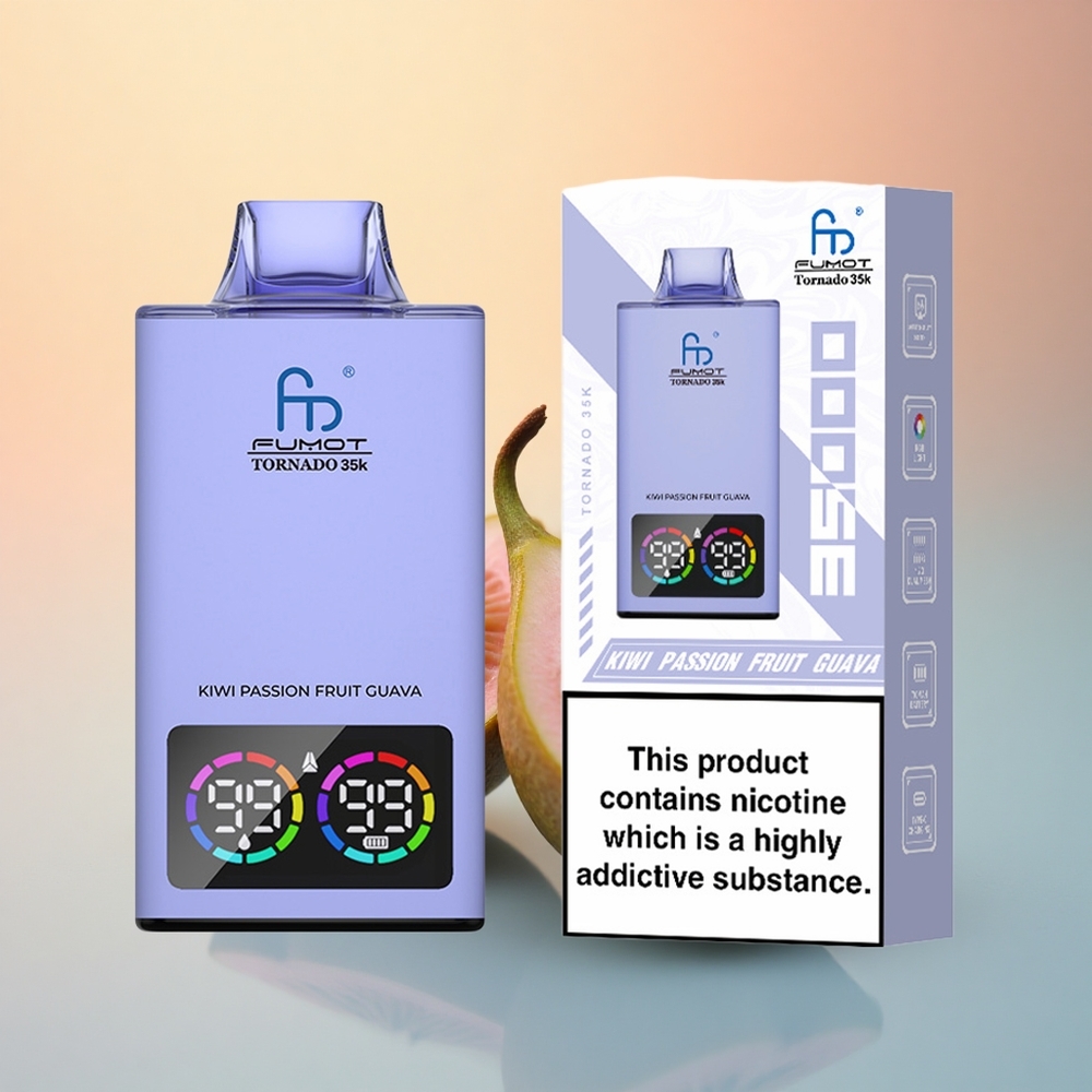 Fumot Tornado 35000 Puffs Kivi Çarkıfeleği Guava Dual Mesh Hızlı Şarj 700mAh