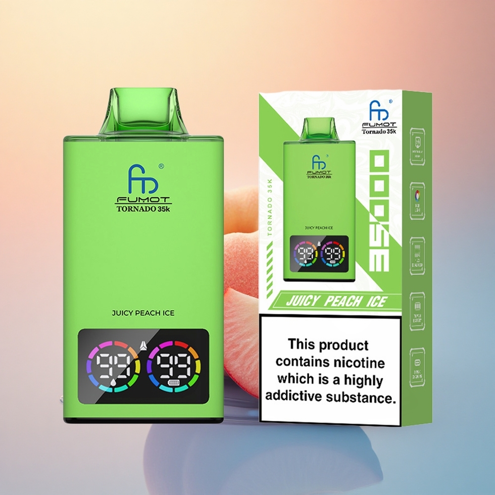 Fumot Tornado 35000 Puffs Şeftali Buzlu Dual Mesh 15ml 700mAh