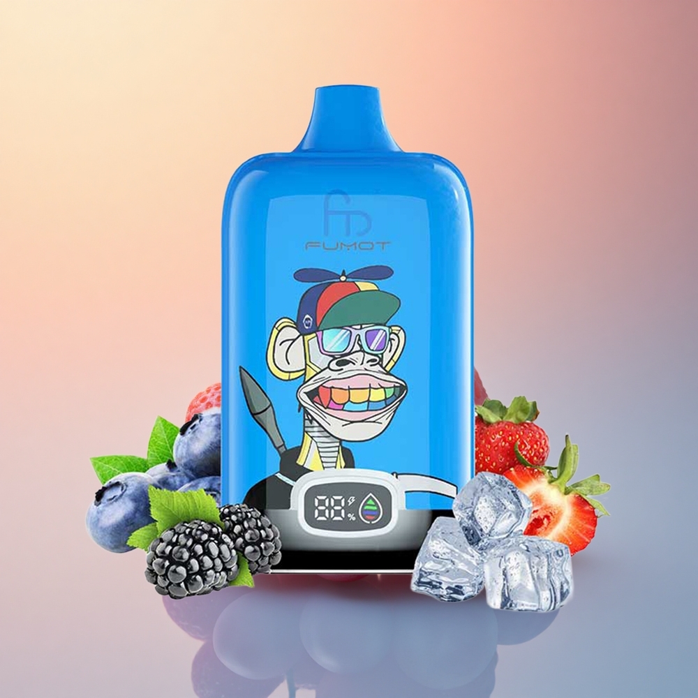 Fumot Tornado Digital Box 12000 Puffs Çilek Üzümü 550mAh Tip-C Şarj