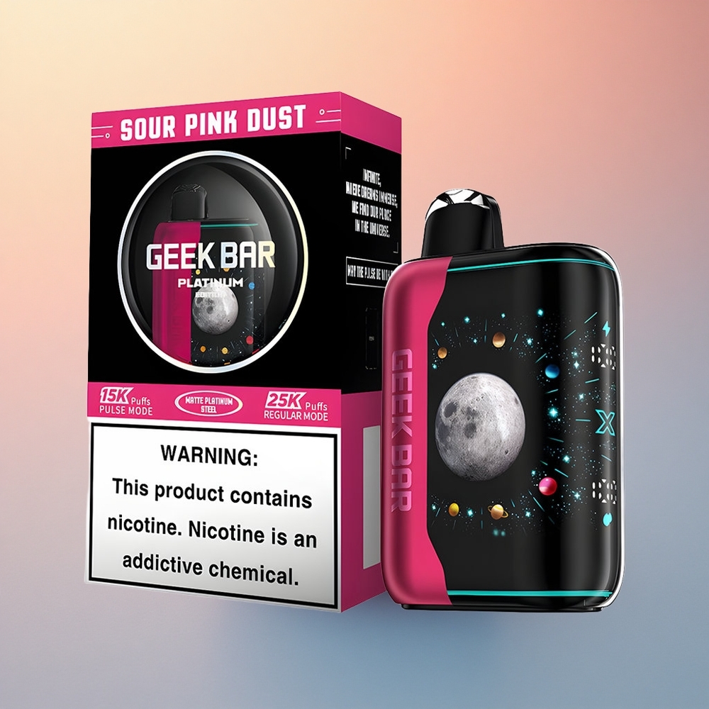GEEK BAR Platinum Edition 25000 Puffs Ekşi Pembe Toz 20mL Nikotinli Çift Mesh