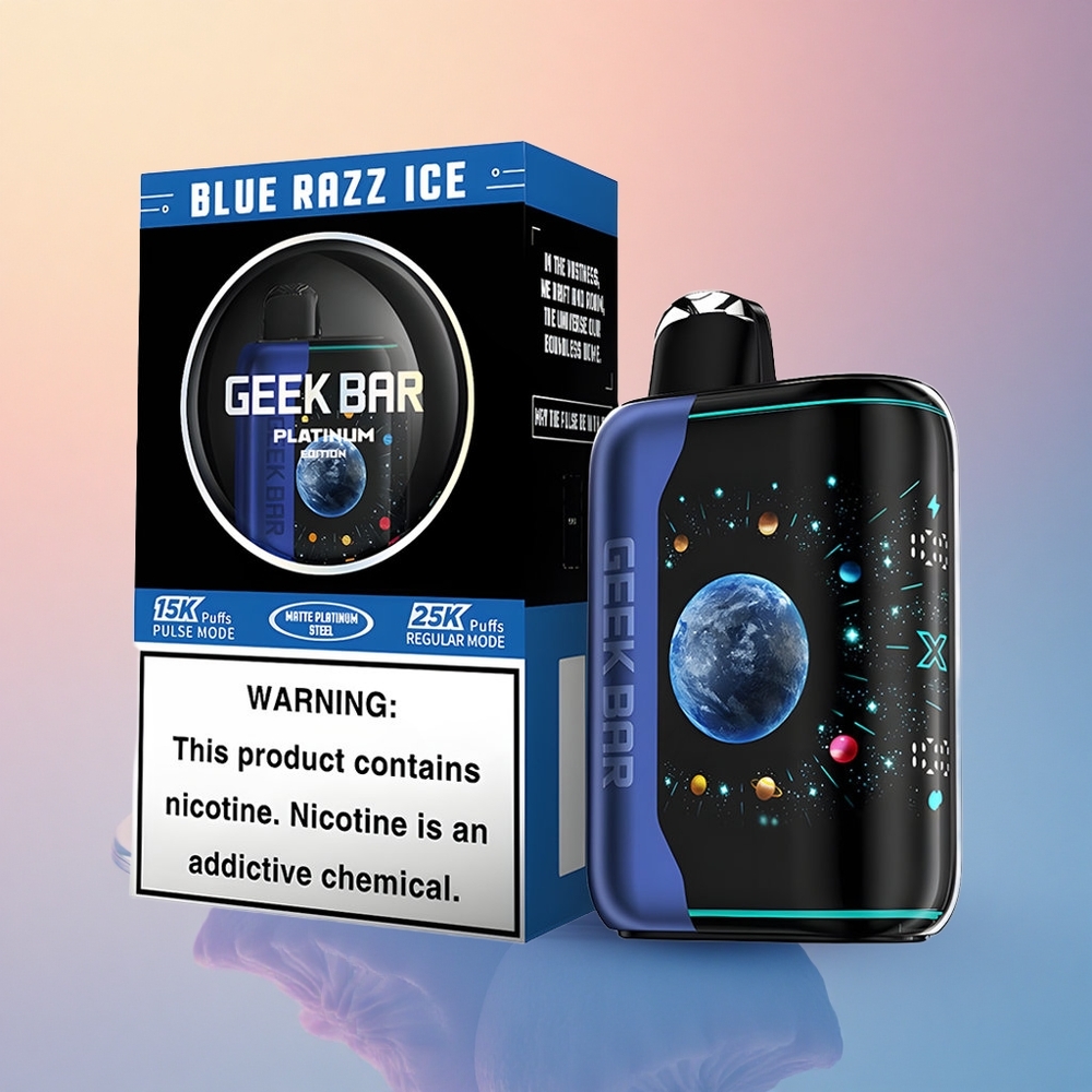 GEEK BAR Platinum Edition 25000 Puffs Mavi Ahududu Buz 2% Nikotin 20mL