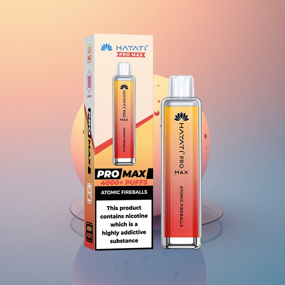 Hayati Pro Max 4000 Puffs Atomik Ateş Topları Çift 1.1 Ohm Mesh Bobinli 1400mAh Şarj Edilebilir