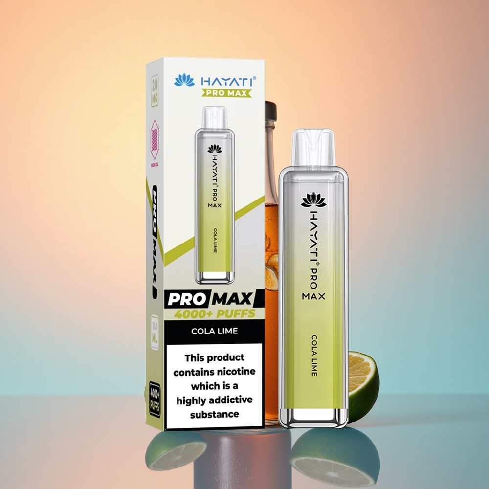 Hayati Pro Max 4000 Puffs Cola Lime 1400mAh Çift 1.1 Ohm Mesh Bobin Şarj Edilebilir