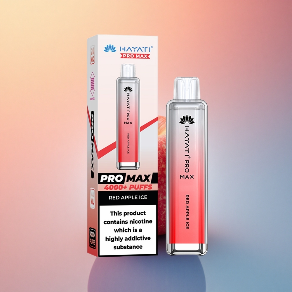 Hayati Pro Max 4000 Puffs Kırmızı Elma Buz 1400mAh Şarj Edilebilir