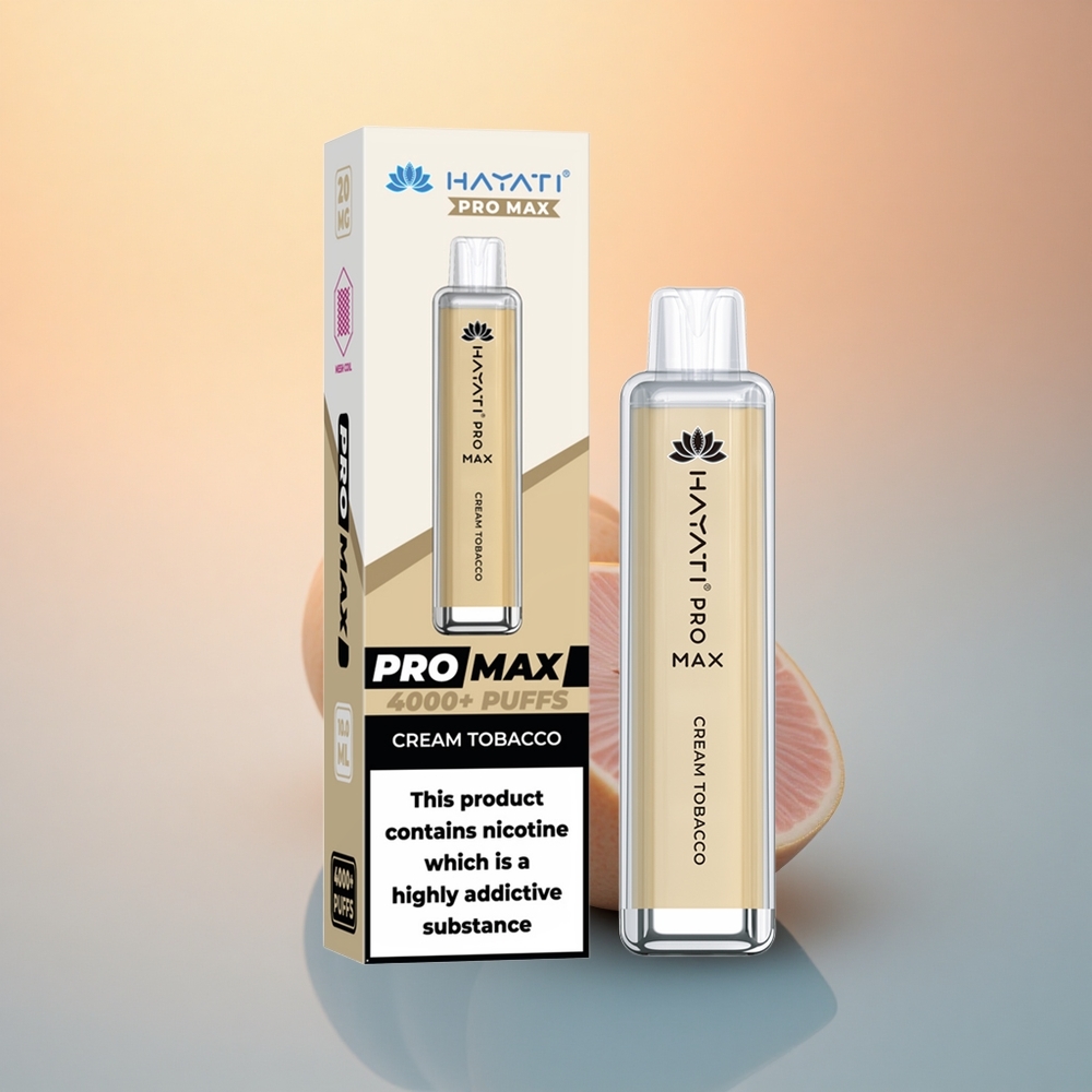 Hayati Pro Max 4000 Puffs Krem Tütün 1400mAh Şarjlı