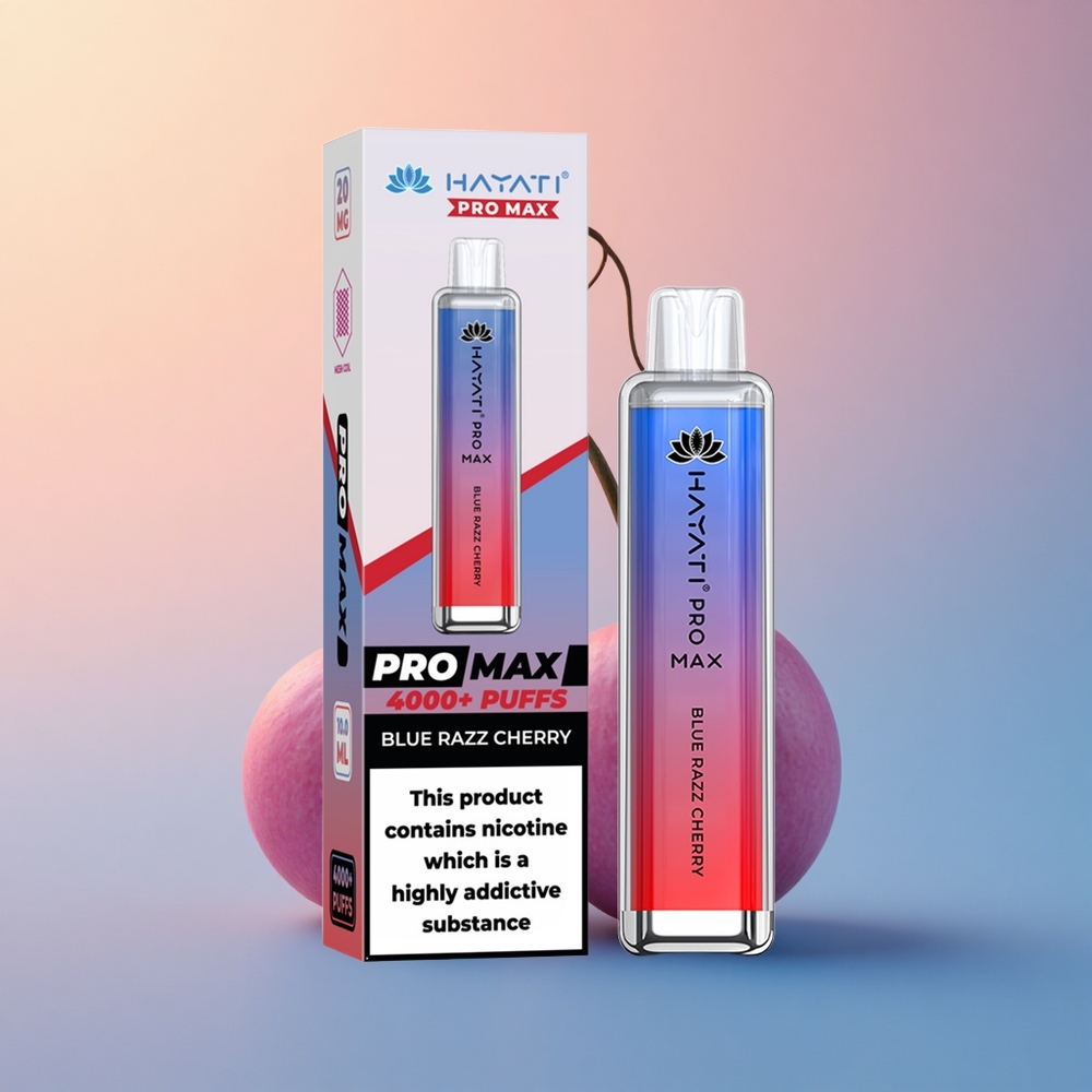 Hayati Pro Max 4000 Puffs Mavi Ahududu Kiraz 1400mAh Şarj Edilebilir