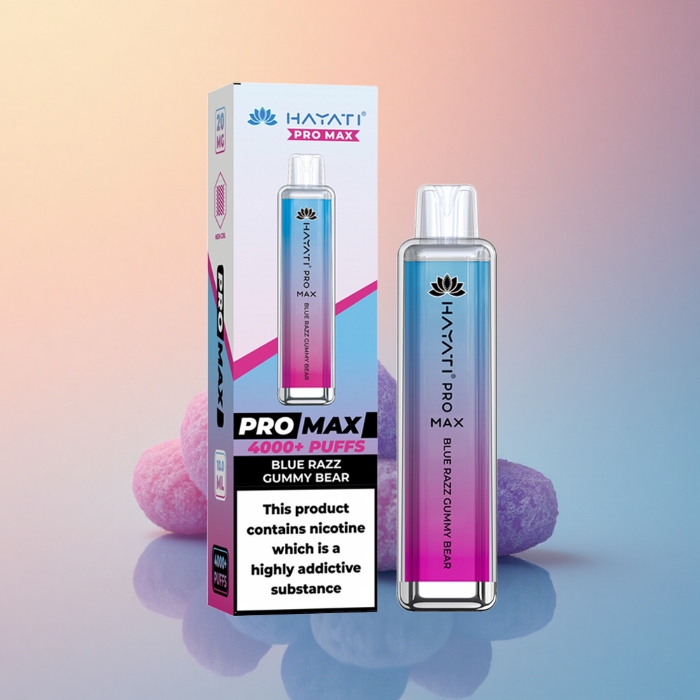 Hayati Pro Max 4000 Puffs Mavi Ahududu Sakızlı Ayı 1400mAh Şarj Edilebilir