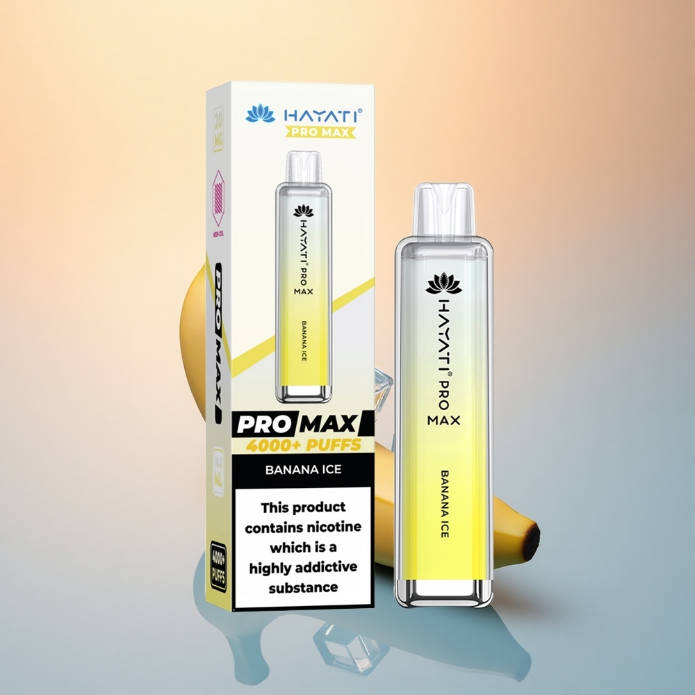 Hayati Pro Max 4000 Puffs Muz Buz 2ml Tank 1400mAh Şarj Edilebilir