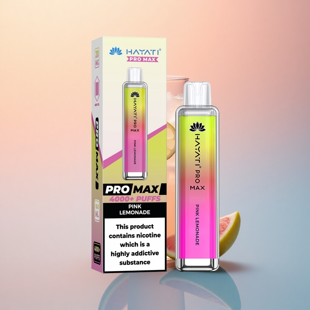 Hayati Pro Max 4000 Puffs Pembe Limonata 1400mAh Şarj Edilebilir