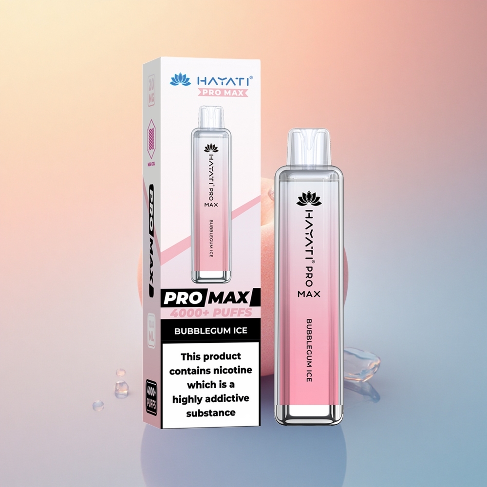 Hayati Pro Max 4000 Puffs Sakız Buzlu Tat 1400mAh Çift Bobinli Şarj Edilebilir