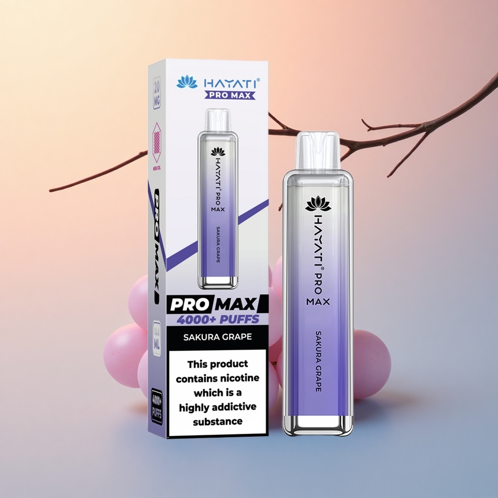Hayati Pro Max 4000 Puffs Sakura Üzüm 1400mAh Şarj Edilebilir