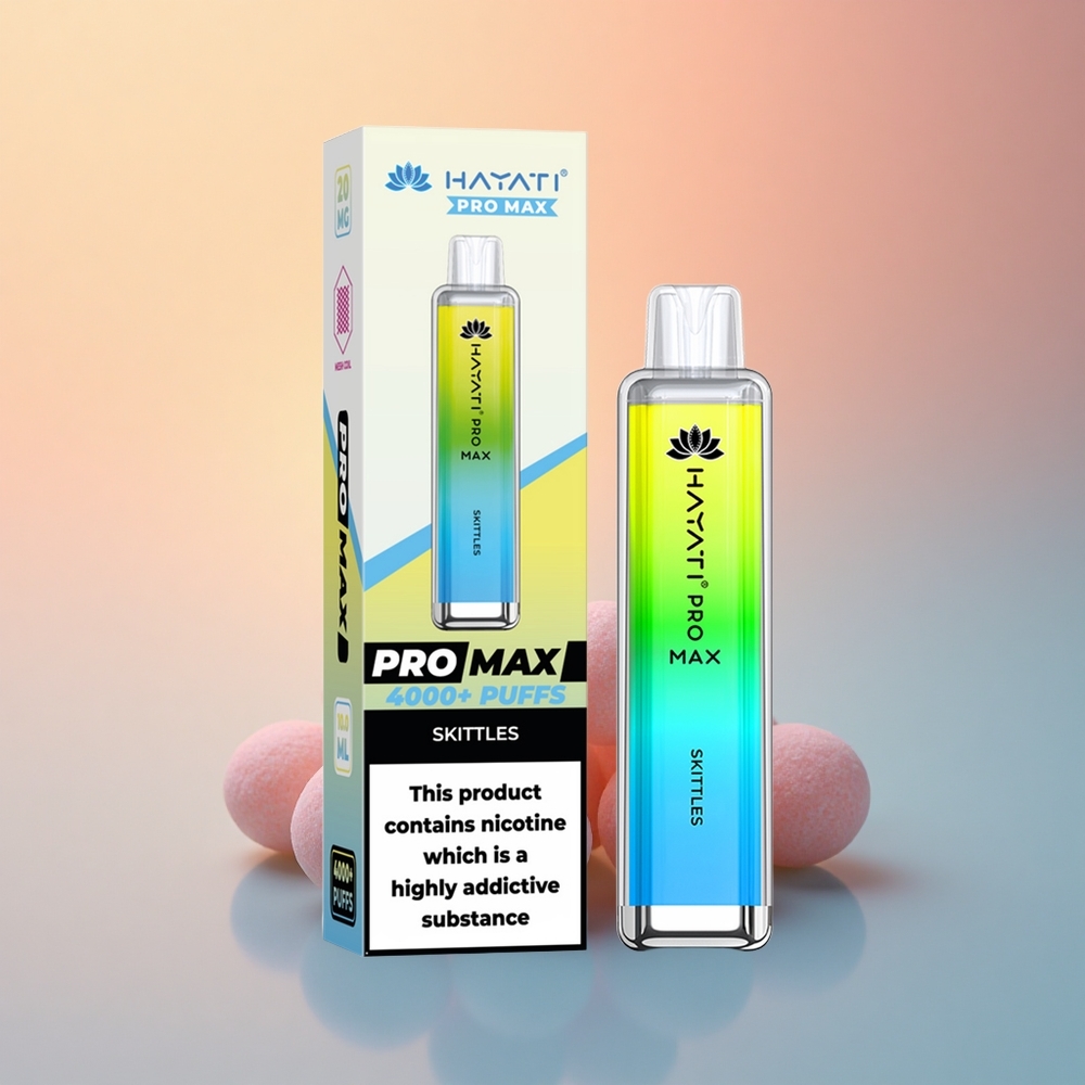 Hayati Pro Max 4000 Puffs Skittles Çift 1.1 Ohm Mesh Coil ve 1400mAh Şarjlı