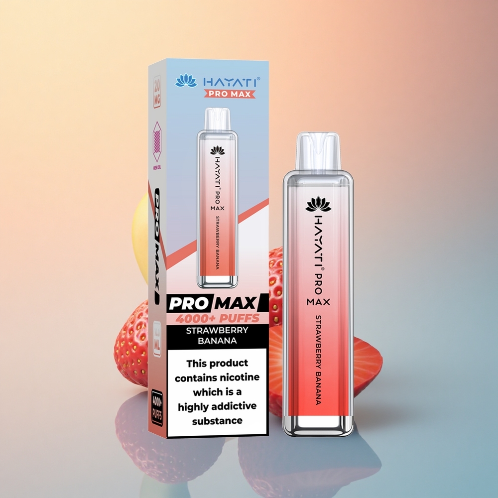 Hayati Pro Max 4000 Puffs Çilek Muz 1400mAh Şarj Edilebilir