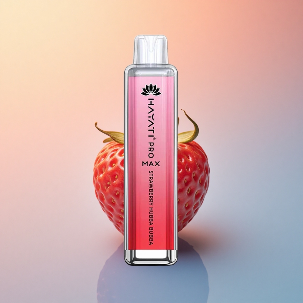 Hayati Pro Max 4000 Puffs Çilekli Hubba Bubba 1400mAh Şarjlı Kristal