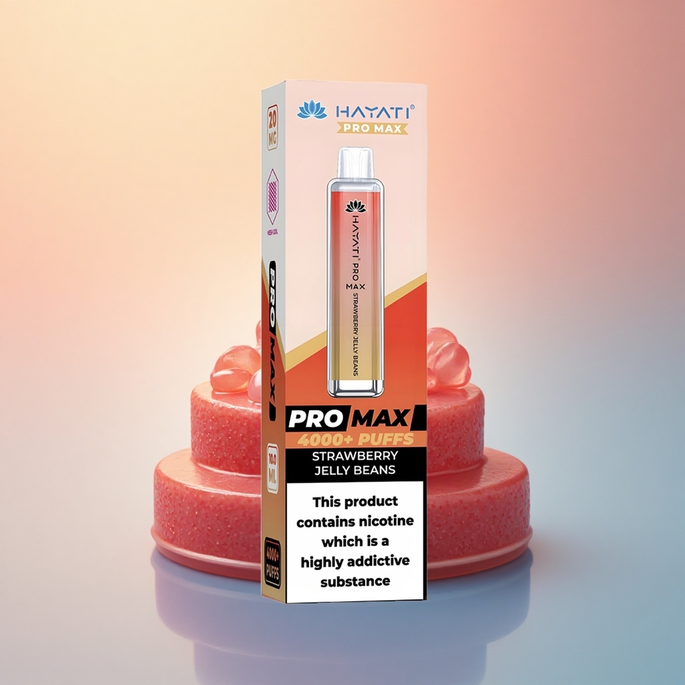 Hayati Pro Max 4000 Puffs Çilekli Jöle Şekerleri 2ml Tank ve 1400mAh