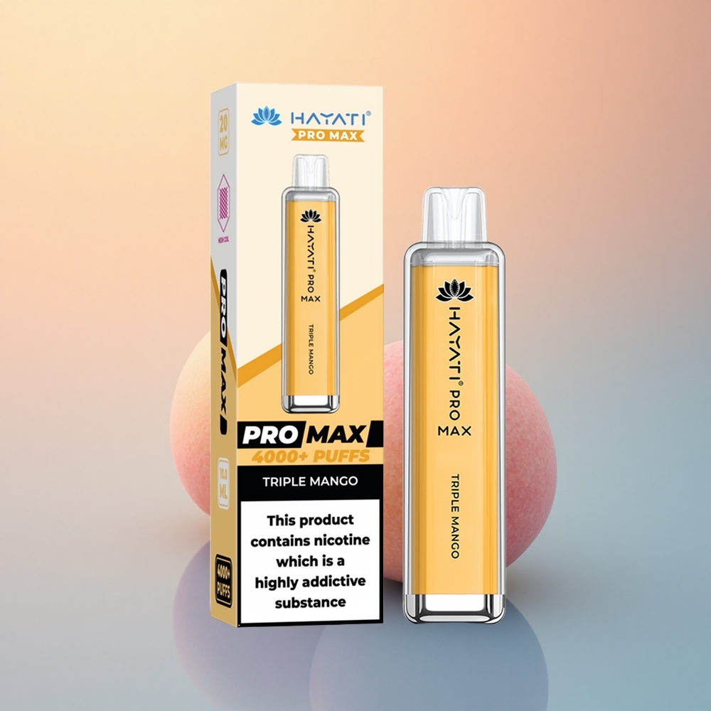 Hayati Pro Max 4000 Puffs Üçlü Mango 1400mAh Çift 1.1 Ohm Şebeke Bobin