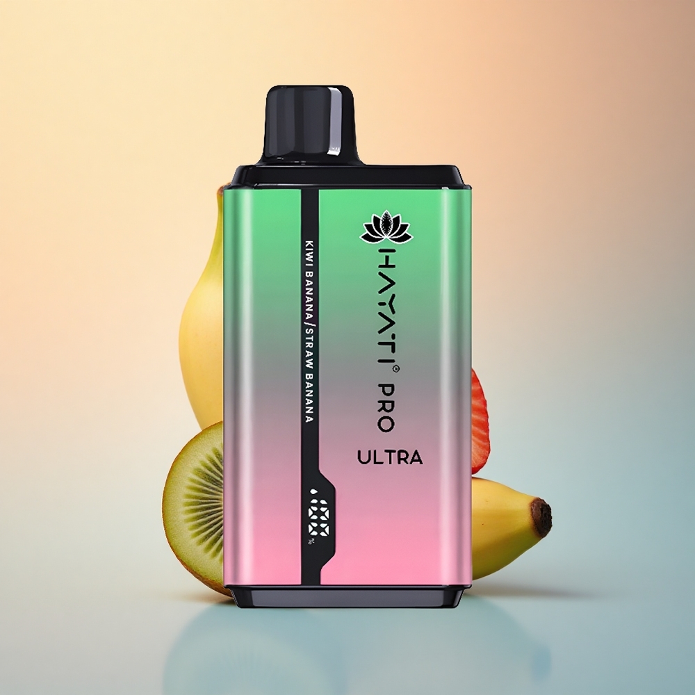 Hayati Pro Ultra 15000 Puffs Kivi Muz Çilek Muz 850mAh %2 Nikotin