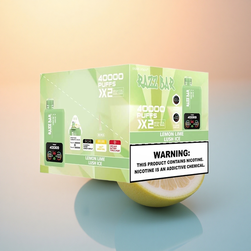 Razz Bar 40000 Puffs Limon Lime - Lüks Buz 650mAh Pil Tip-C Port %2,%5 Nikotin İçeriği
