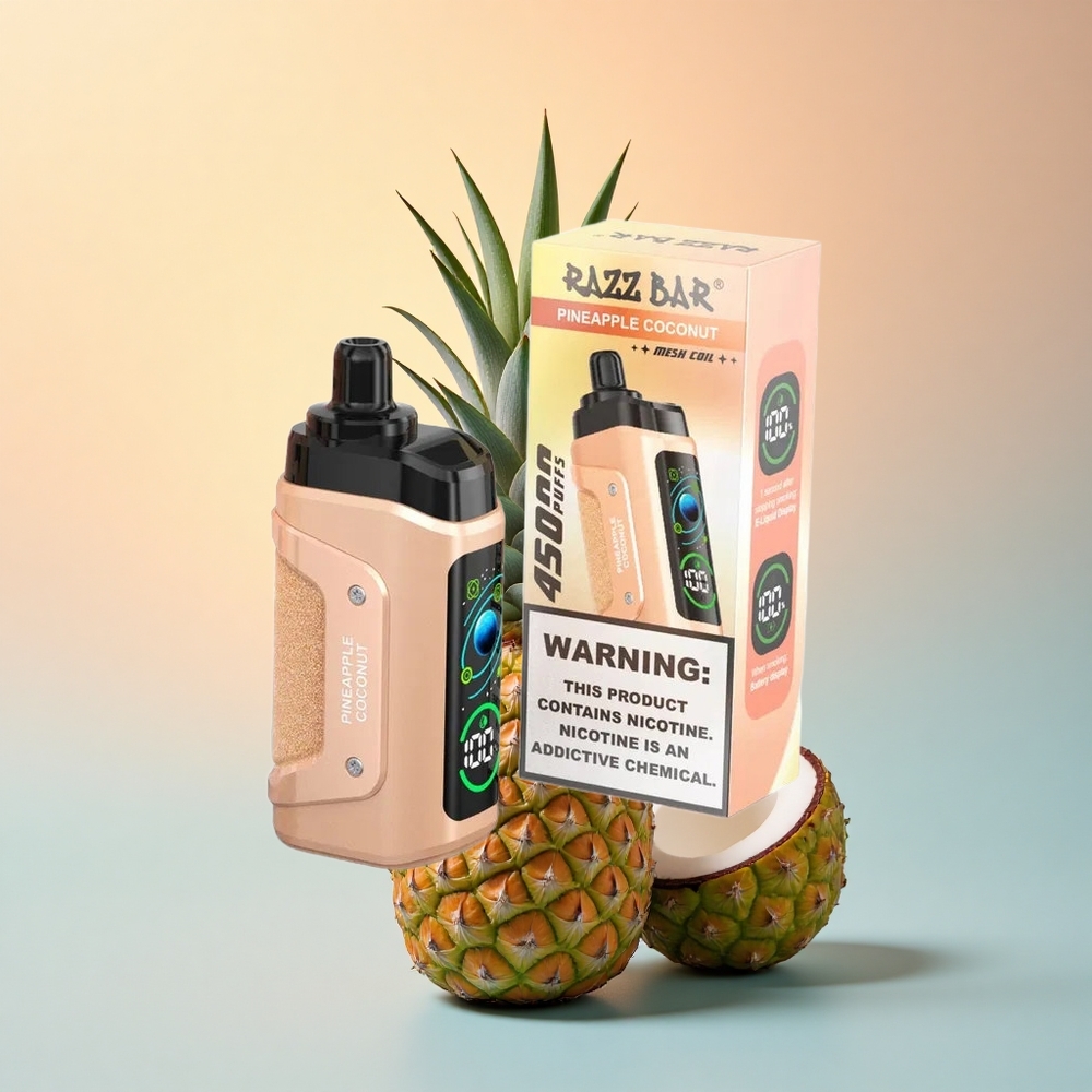 Razz Bar 45000 Puffs Ananas Hindistan Cevizi Tip-C Şarj Edilebilir 650 mAh