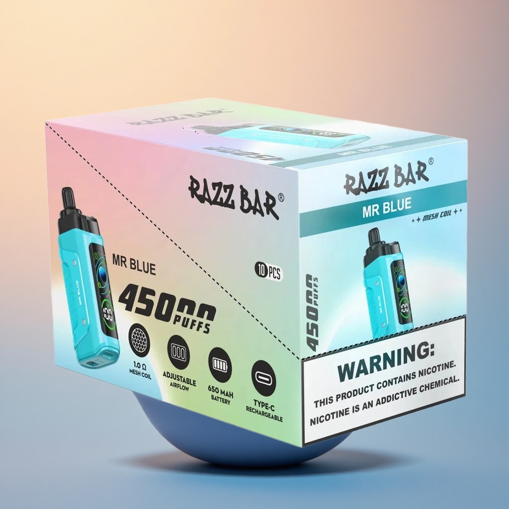 Razz Bar 45000 Puffs Bay Mavi Tip-C 650mAh 20mg Nikotin