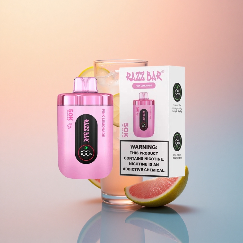 Razz Bar 50K Puffs Pembe Limonata 650 mAh %2 Nikotin