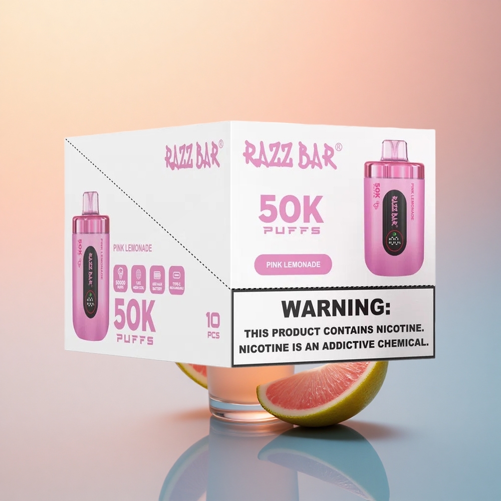 Razz Bar 50K Puffs Pembe Limonata 650 mAh %2 Nikotin