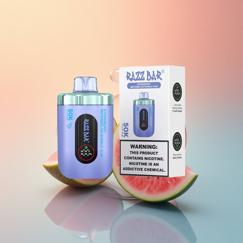 Razz Bar 50K Puffs Çilek Karpuzlu Aromalı Şekerli Sakız - 650 mAh - %2 Nikotin