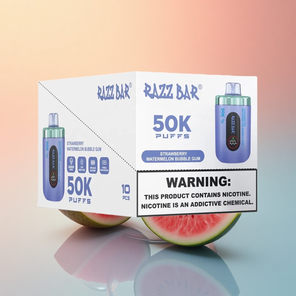 Razz Bar 50K Puffs Çilek Karpuzlu Aromalı Şekerli Sakız - 650 mAh - %2 Nikotin
