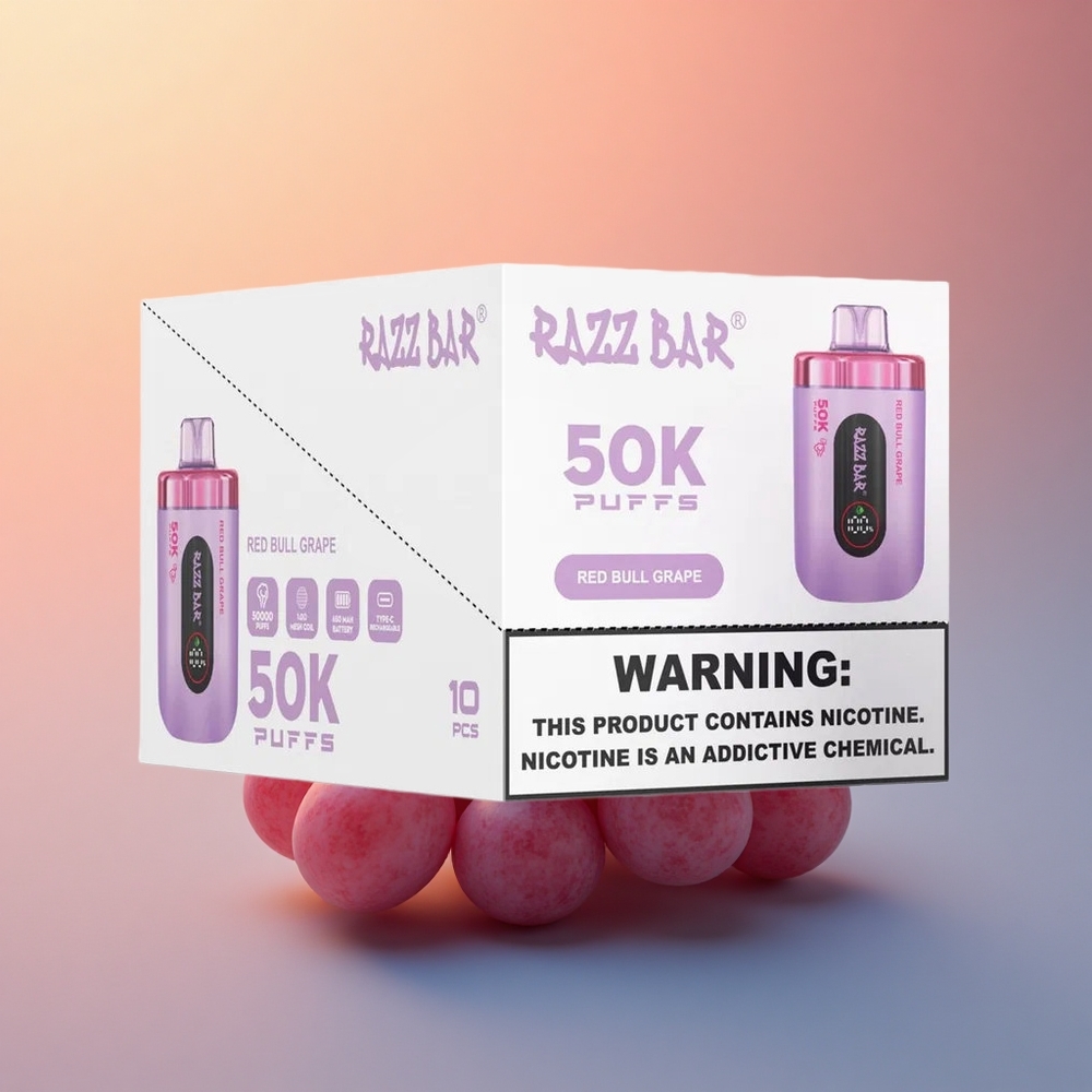 Razz Bar 50K Puffs Üzüm Şarap 1.0 Ohm Mesh Coil 650 mAh %2 Nikotin