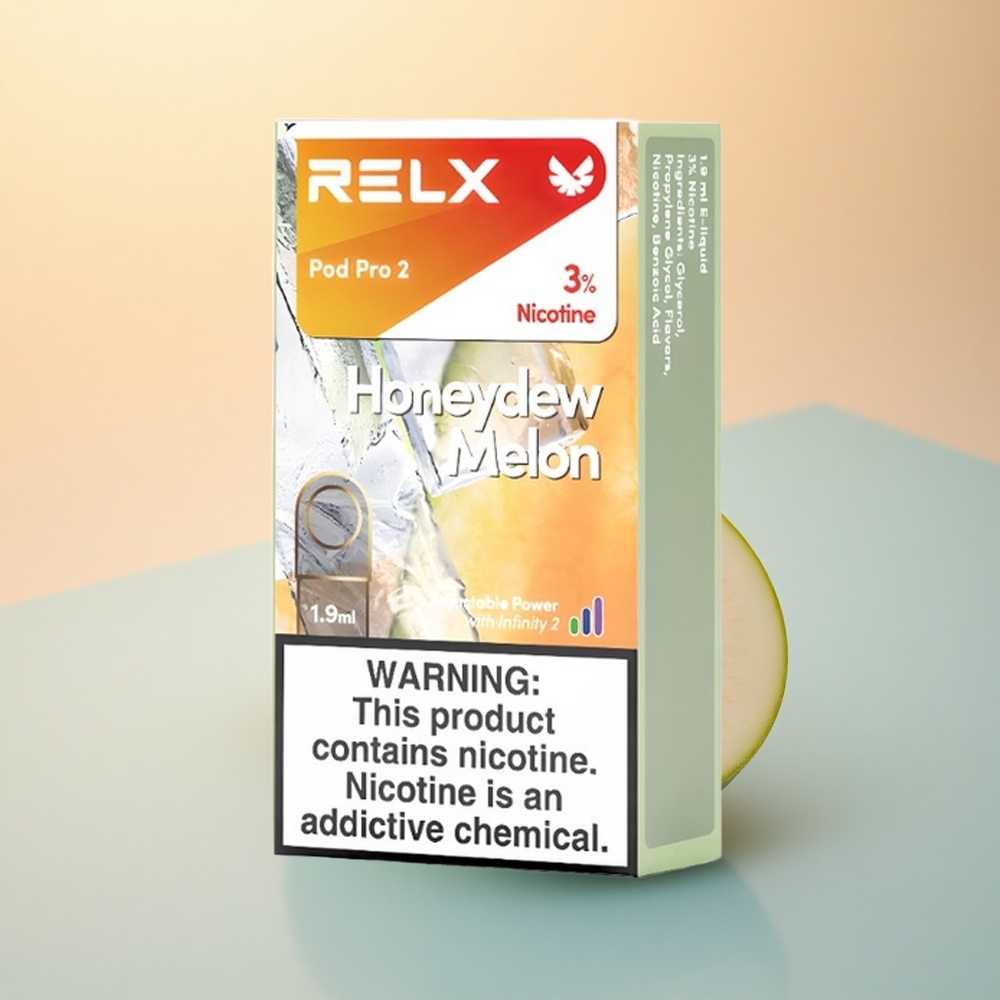 Relx Pod Pro 2 Vape Device Kavun Aromalı 30mg/ml Nikotin, 1.9ml Kapasite, 3 Voltaj Modu