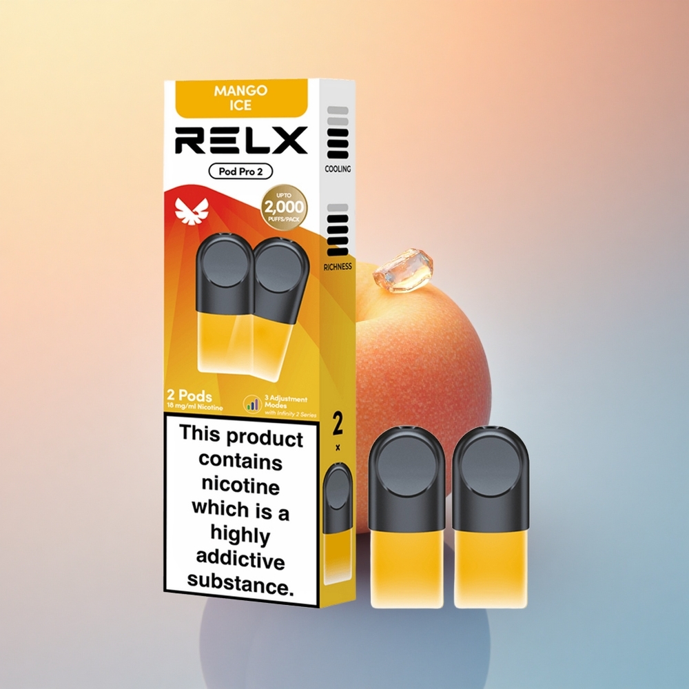 Relx Pod Pro 2 Vape Device Mango Buzu 18mg/ml Nikotin, 1.9ml, 3 Voltaj Modu