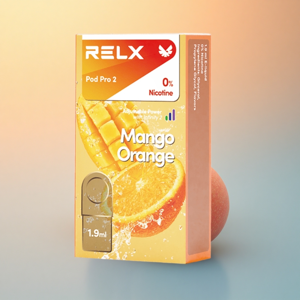 Relx Pod Pro 2 Vape Device Mango Portakal 0mg/ml 1.9ml 3 Voltaj Ayarı