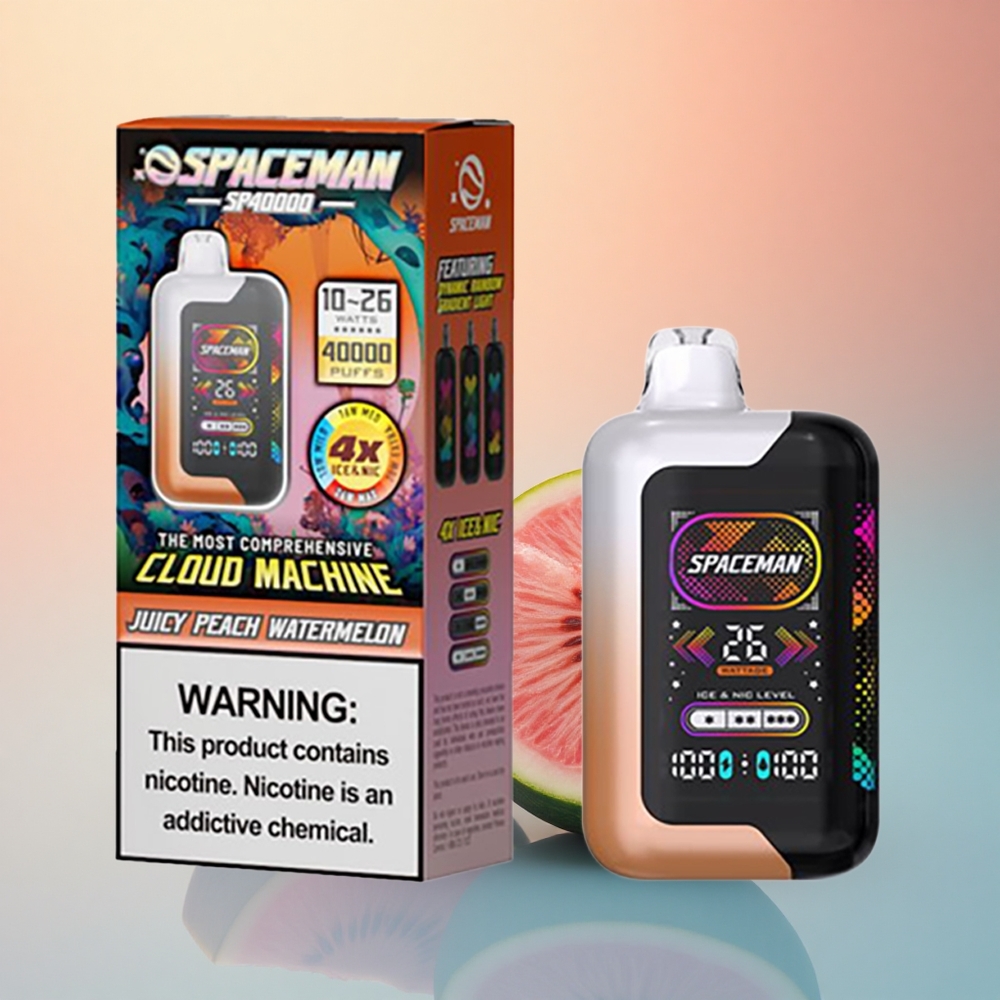 SMOK SPACEMAN SP40000 Puffs Sulu Şeftali Karpuz 1000mAh 20ml 50mg nikotin